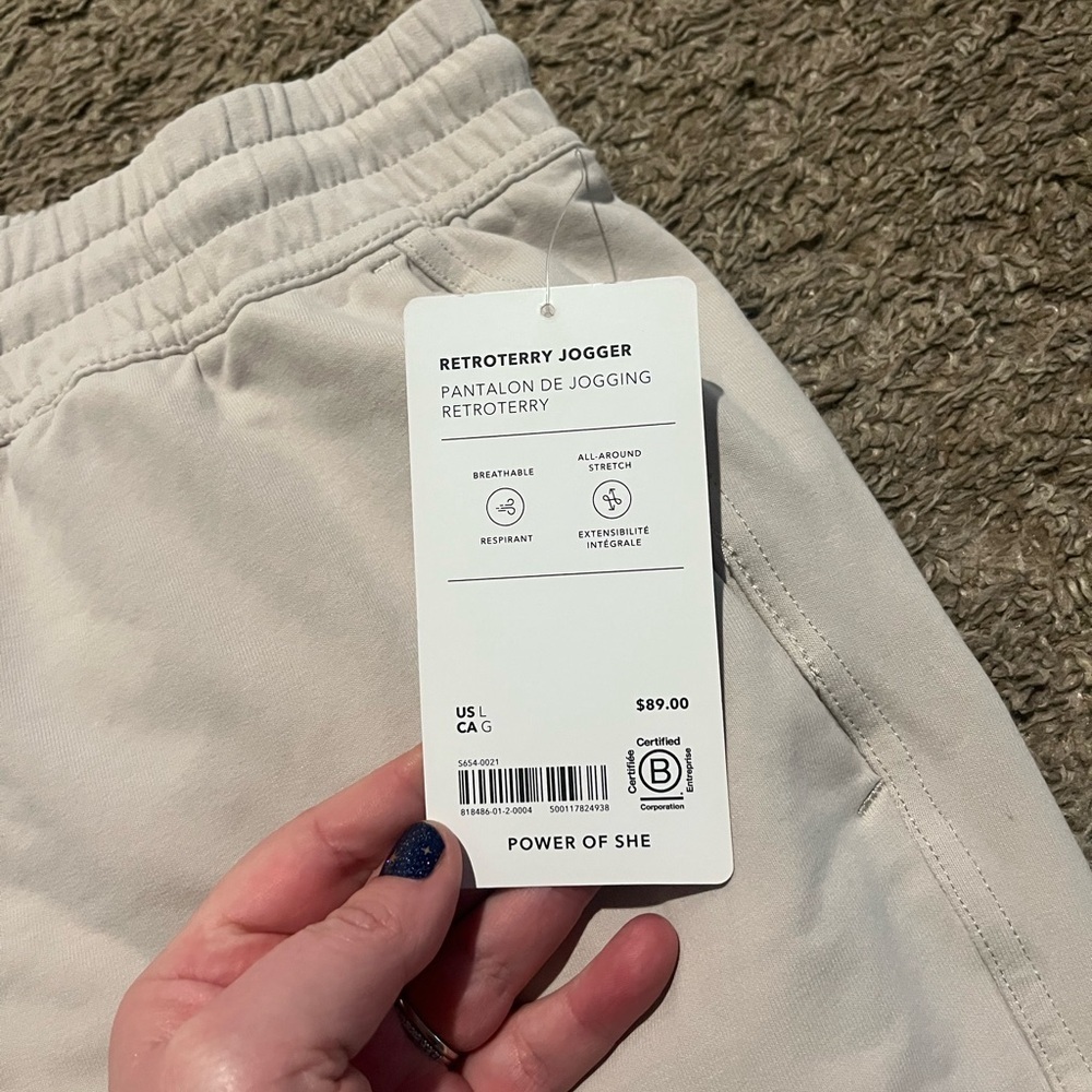 NWT Athleta Retroterry Mid Rise Jogger Abalone Grey Large - Picture 4 of 11
